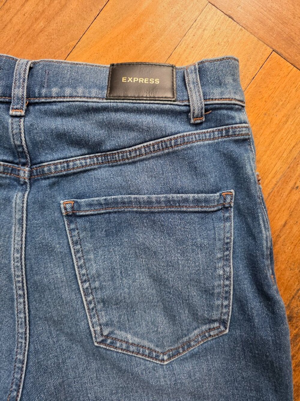 Express Modern Straight Super High Rise Ripped Jeans Size 6 Short - Picture 15 of 16